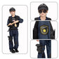 Jazgrom Kids Swat Police Officer Costume With Vest And Accessories, Boys And Girls Role Play Kit, Halloween Cop Cosplay Dress Up
