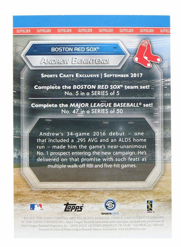 Boston Red Sox Mlb Crate Exclusive Topps Card #50 - Andrew Benintendi