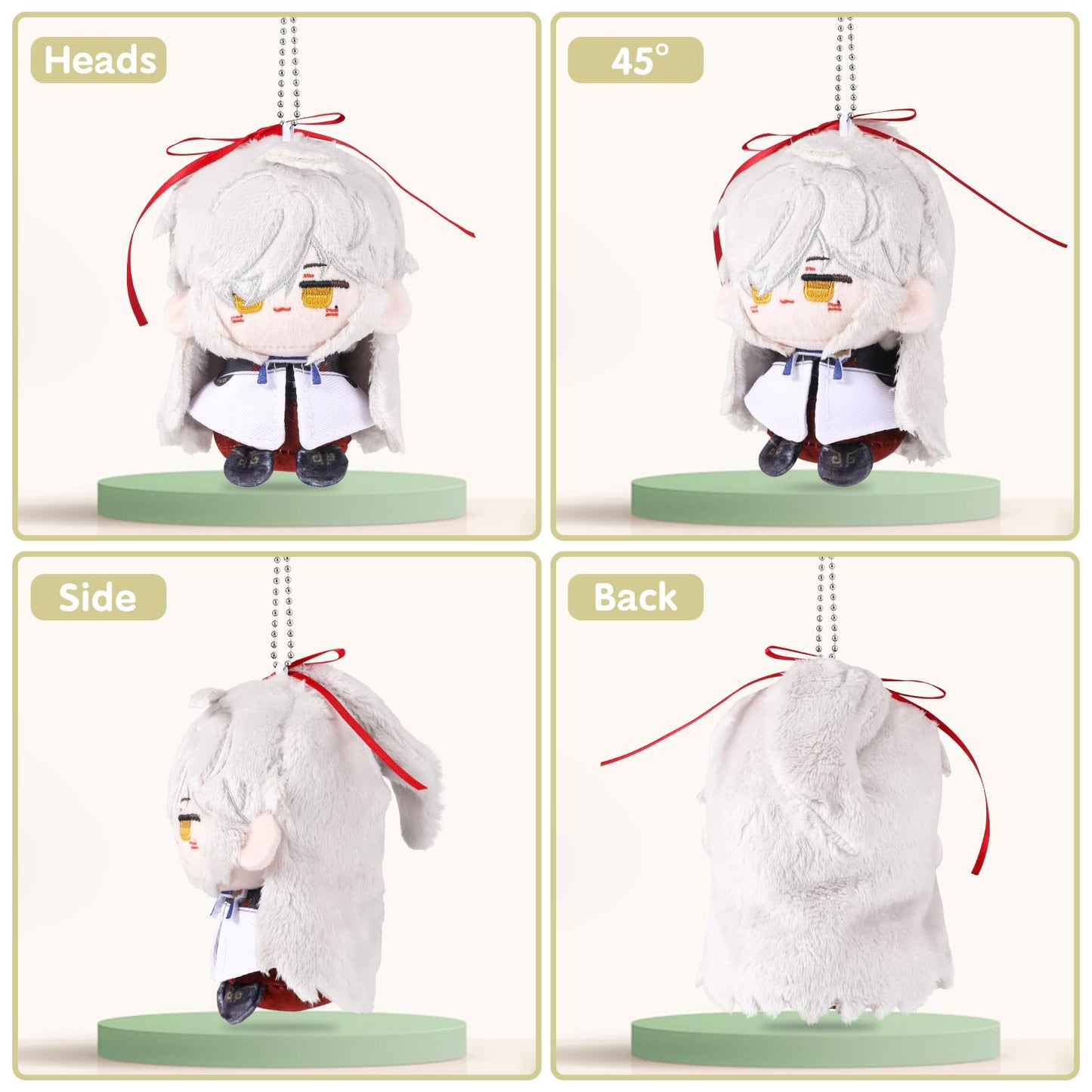 Utiehd Honkai Star Rail Plush Keychains, Cute 4-Inch Collectible Dolls - Compact Size For Bags And Keys For Fans (Jing Yuan)