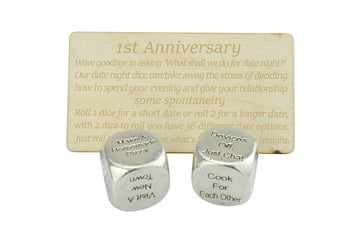 1 Year Anniversary Metal Date Night Dice - Create a Unique 1st Anniversary Date Night