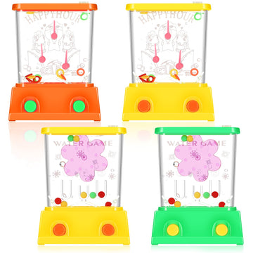 Gejoy 4 Pieces Water Games Handheld Valentines Day Gifts For Kids Mini Waterful Ring Toss Retro Pastime Toys Car Games Birthday Party Favor For Classroom Kids Adults Gifts(Cute Style)