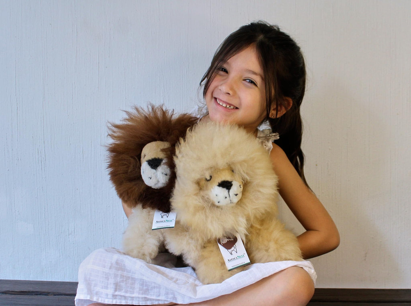 AlpacaNext Lion Handmade on Real Alpaca Wool. Alpaca Stuffed Animal. Soft  Cute and Cuddly Alpaka Plush Toy (11 inches  Brown Mane)