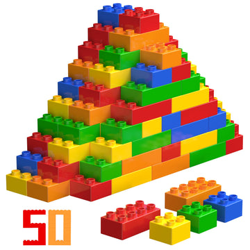 Wyswyg Big Building Blocks Sets For Age 3-5, Large Building Bricks Compatible With Duplo Bricks And Major Brands, Toldder Buildi