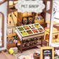 Annisoka Diy Miniature House Kits Pet Shop Diy Dollhouse Kit Mini House Building Kit With Furniture And Light Tiny House Arts An