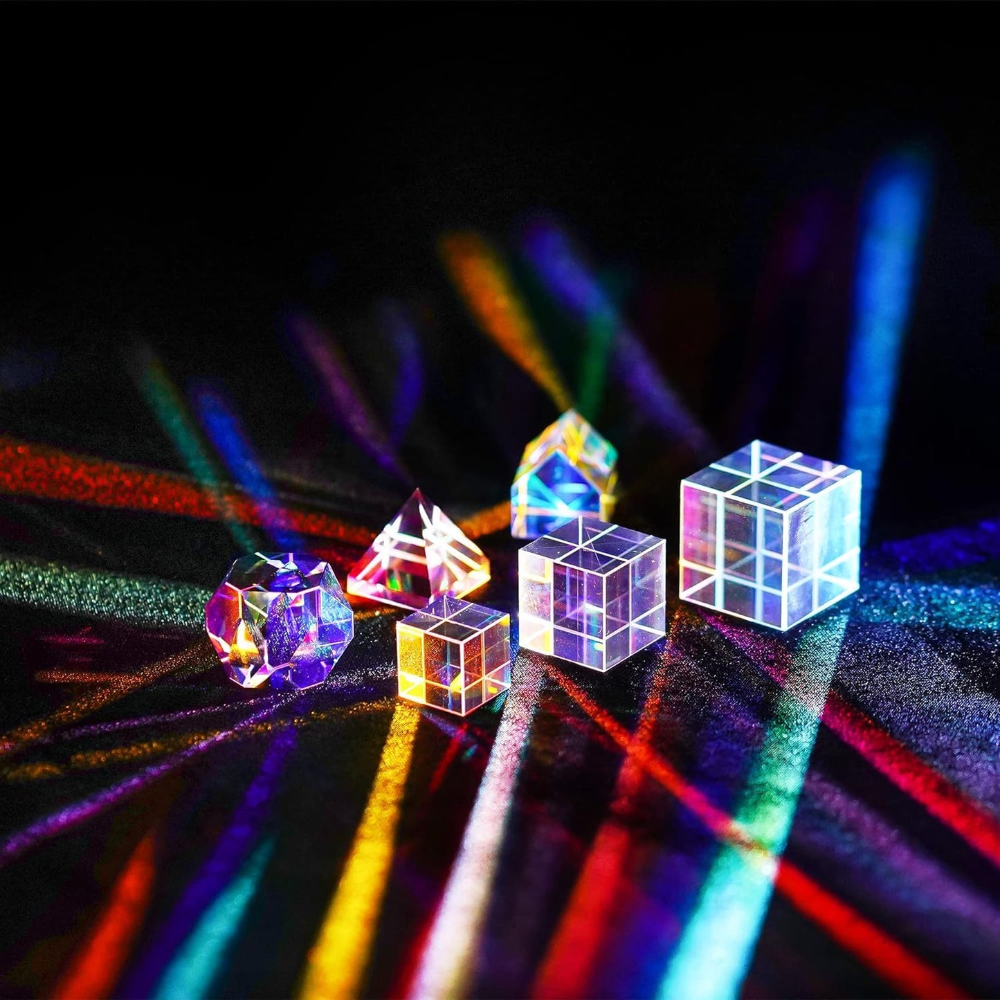Hdcrystalgifts Mini K9 Crystal Glass Prism Cube,Optical Glass Rgb Dispersion Prism X-Cube For Physics Teaching Art Decor Photography Props,15 * 15 * 15Mm