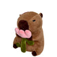 Arkdorz 12" Cute Capybara Plush Toy - Soft Cotton Stuffed Animal with Rose, Kawaii Design