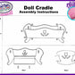 Matty'S Toy Stop 18 Inch Doll Furniture Wooden Doll Rocking Cradle (Crib) With Pink Pillow & Cushion - (18' Pink/White Floral) Fits American Girl Dolls