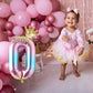 0 Number Balloon Rainbow 40 Inch Big Foil Crown Helium 0Th Balloons For 0 Year Old Boy Girl Birthday Party Decorations Wedding A