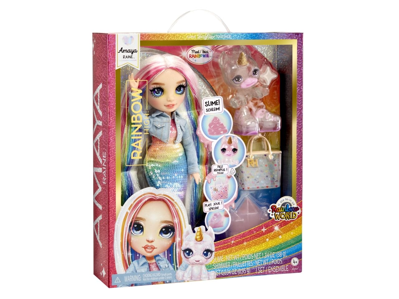 Rainbow High Fashion Doll With Slime Kit & Mascote - Amaya (Rainbow) - 28Cm Twinkle Doll With Shining Deer, Magic Pet And Fashion Accessories - Children'S Toy - Ages 4-12 Years