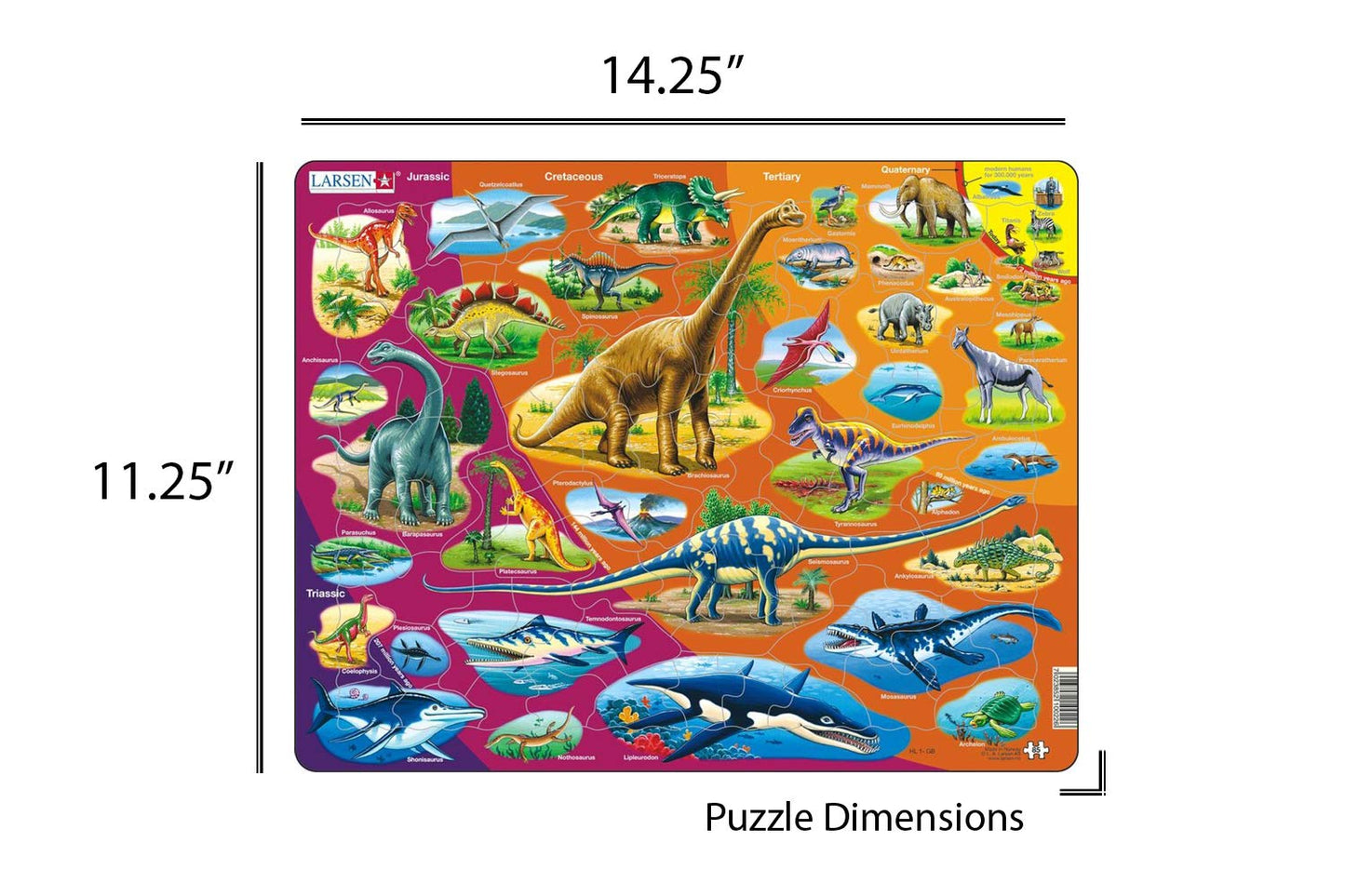Larsen Puzzles Nature History 85 Piece Children'S Educational Jigsaw Puzzle