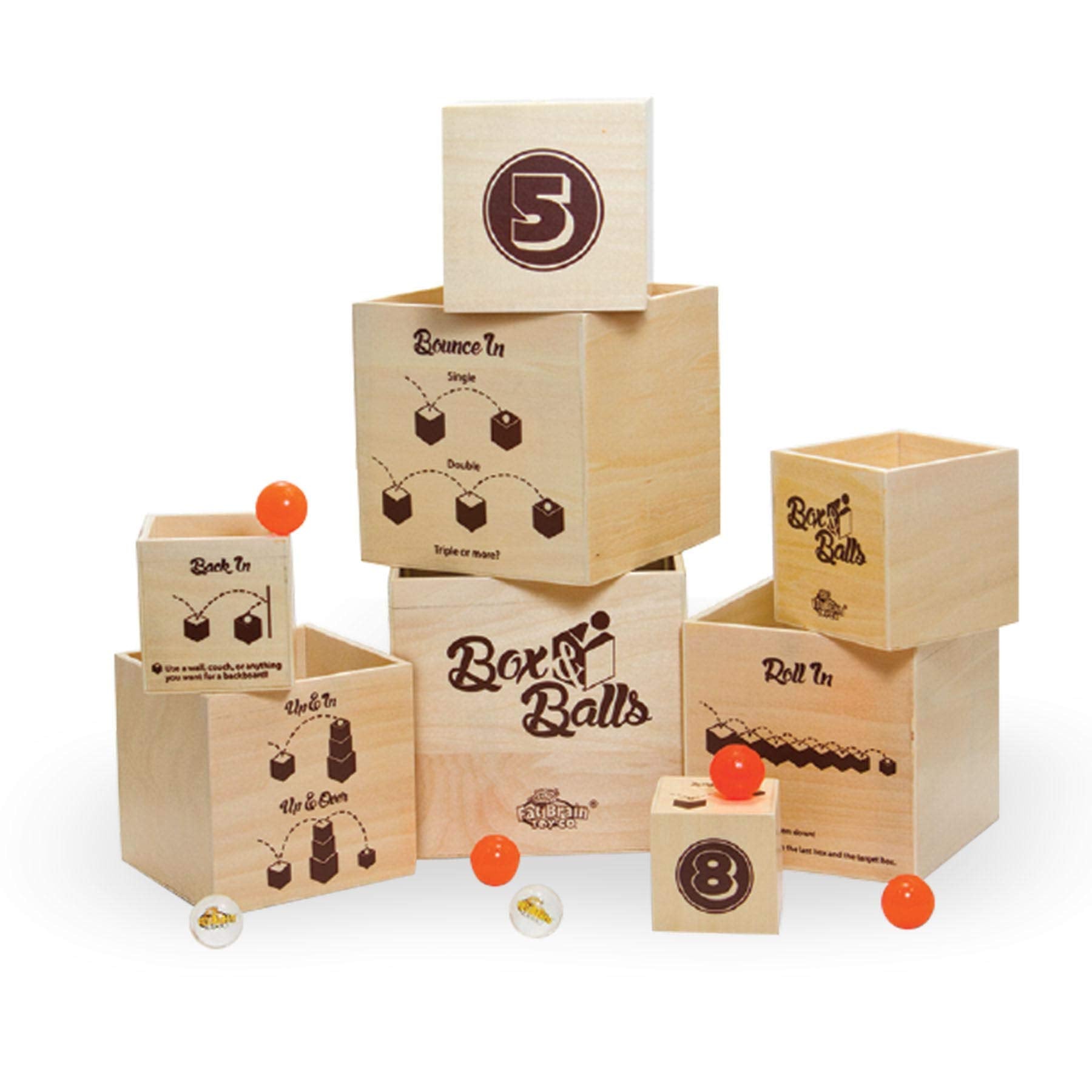 Fat Brain Toys Box N Balls - Open-Ended Trick-Shot Game for Ages 5 to mature-themed