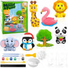 Storio Toys Diy Mould & Paint Craft Kit - Animal Kingdom Kids Diy Craft For 5 Years Plaster Figurine Set With Pigments Palette &