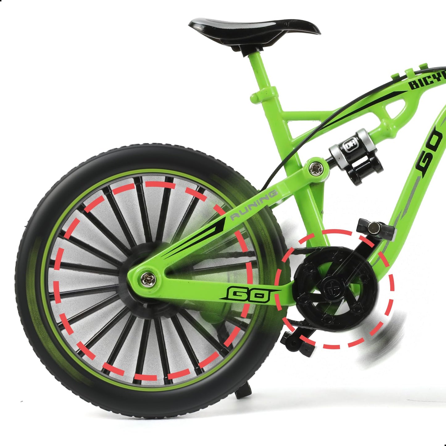 Risopen 1:8 Scale Die-Cast Alloy Mini Mountain Bike Bicycle Model Toy Finger BMX Toy Desktop Decoration Crafts for Cycling Lovers(Green)