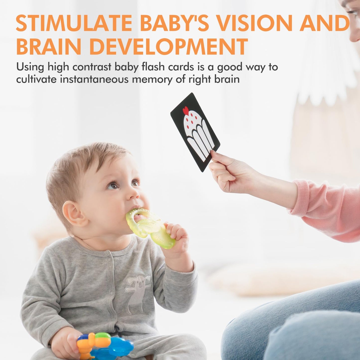 TOUHKAN Baby Flash Cards 6 to 12 Months, High Contrast Baby Toys for Newborn, Black and White Cards for Newborns, Sensory Toys f