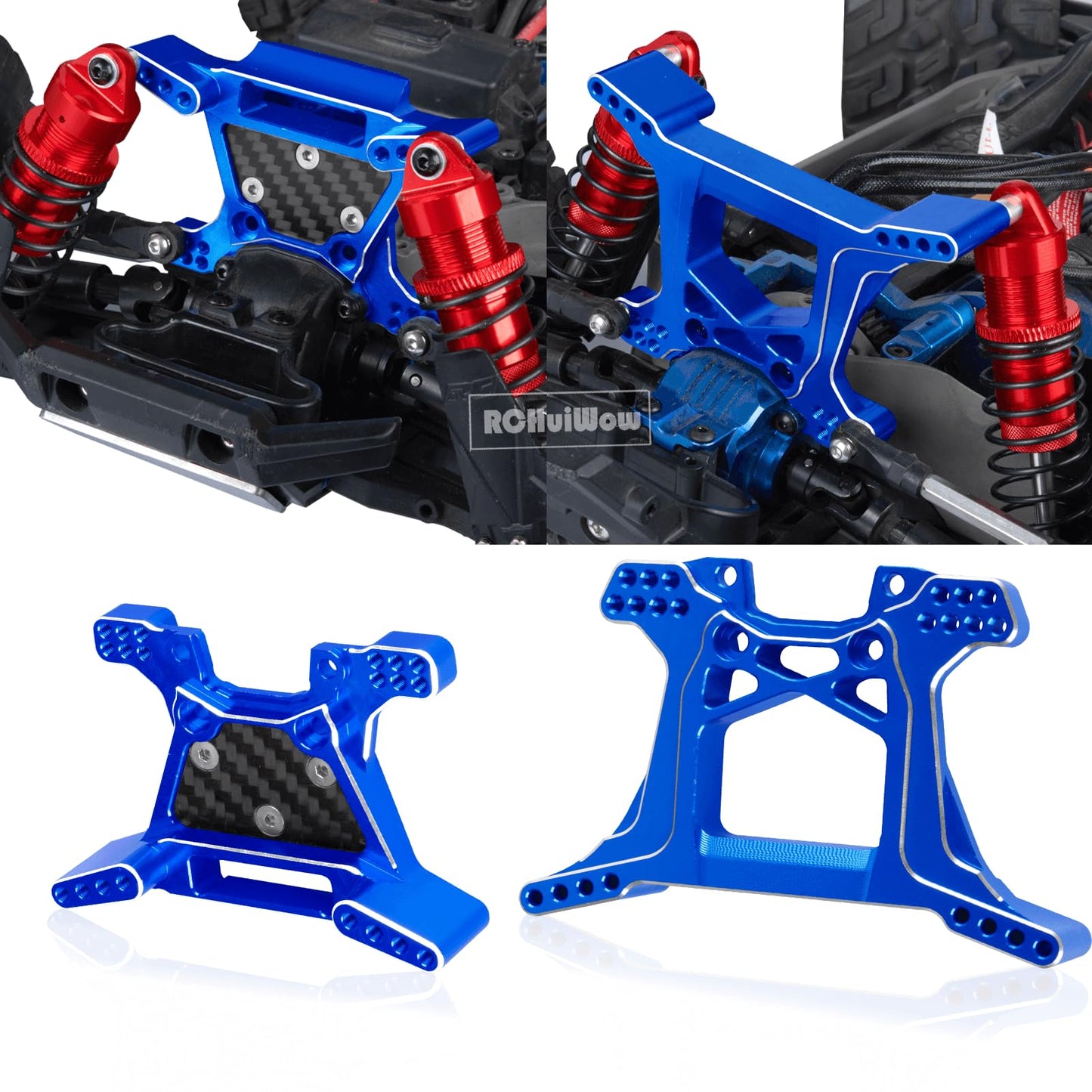 RCHuiWow 1/10 RC Upgrades for Rustler 4x4 - Driveshafts, Shocks, Suspension Arms, Navy Blue