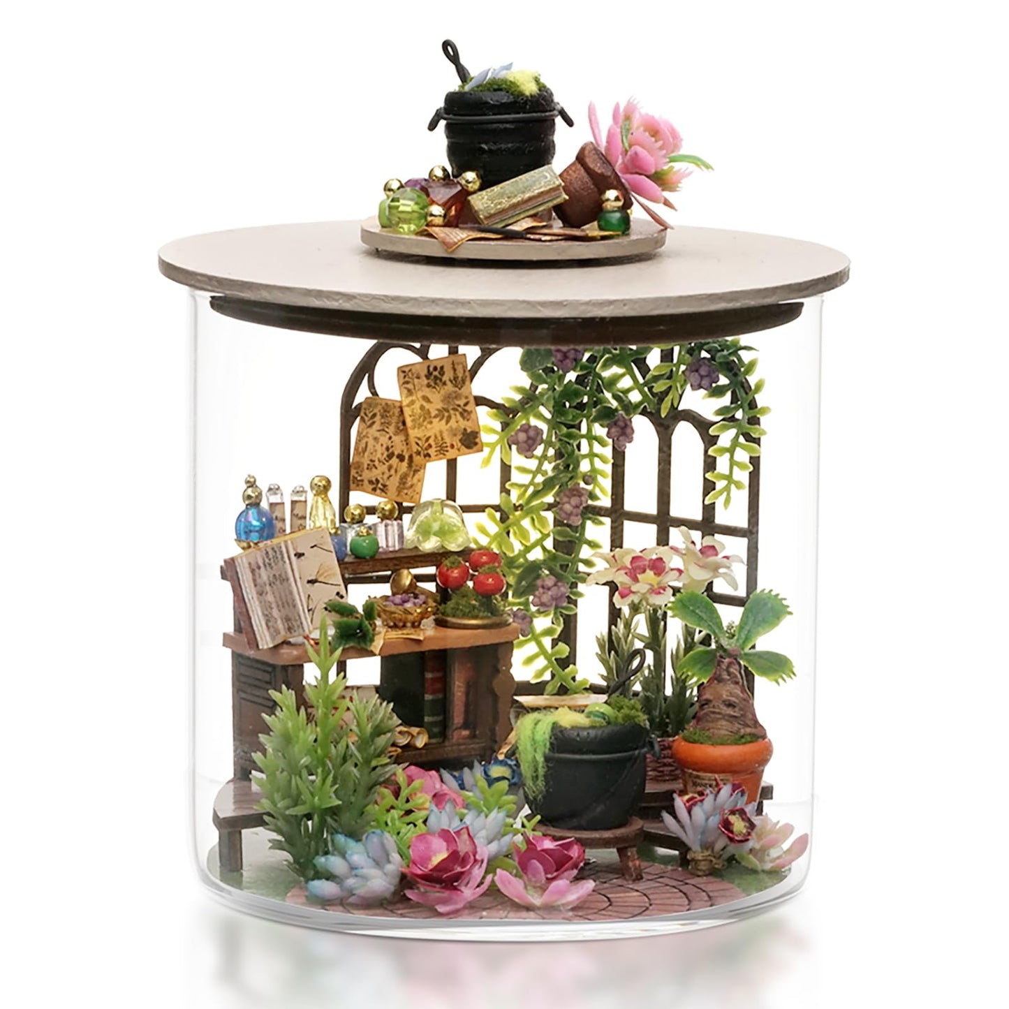 Foyucool DIY Miniature House Kit  Dollhouse Kit with Furnitures  1:24 Mini House Making Kit for for mature-themed to Building  Halloween/Home Decorations/Gifts for Family and Friends  Flower Shop