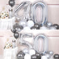 Aule 40 Inch Big Silver 0 Balloon Number Large Foil Helium Number Balloons 0-9 Jumbo Giant Happy 0Th Birthday Party Decorations