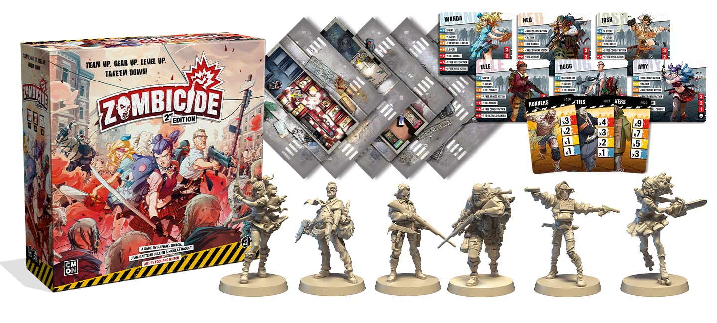 CMON Zombicide 2nd Edition Strategy Board Game | Cooperative Game for Teens & Adults | Ages 14+ | 1-6 Players | Avg. Playtime 1 Hour