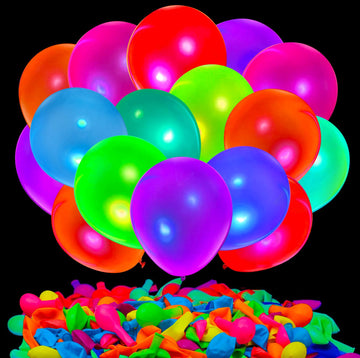 80 Pcs Uv Neon Balloons, Neon Glow Party Balloons Uv Black Light Balloons Glow In The Dark For Birthday Decorations Wedding Glow