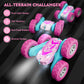 Remote Control Car for Girls, RC Cars with Headlights Double-Sided Driving 360 Flips Rotating for Kids Ages 4-7 8-12 Year Old, R
