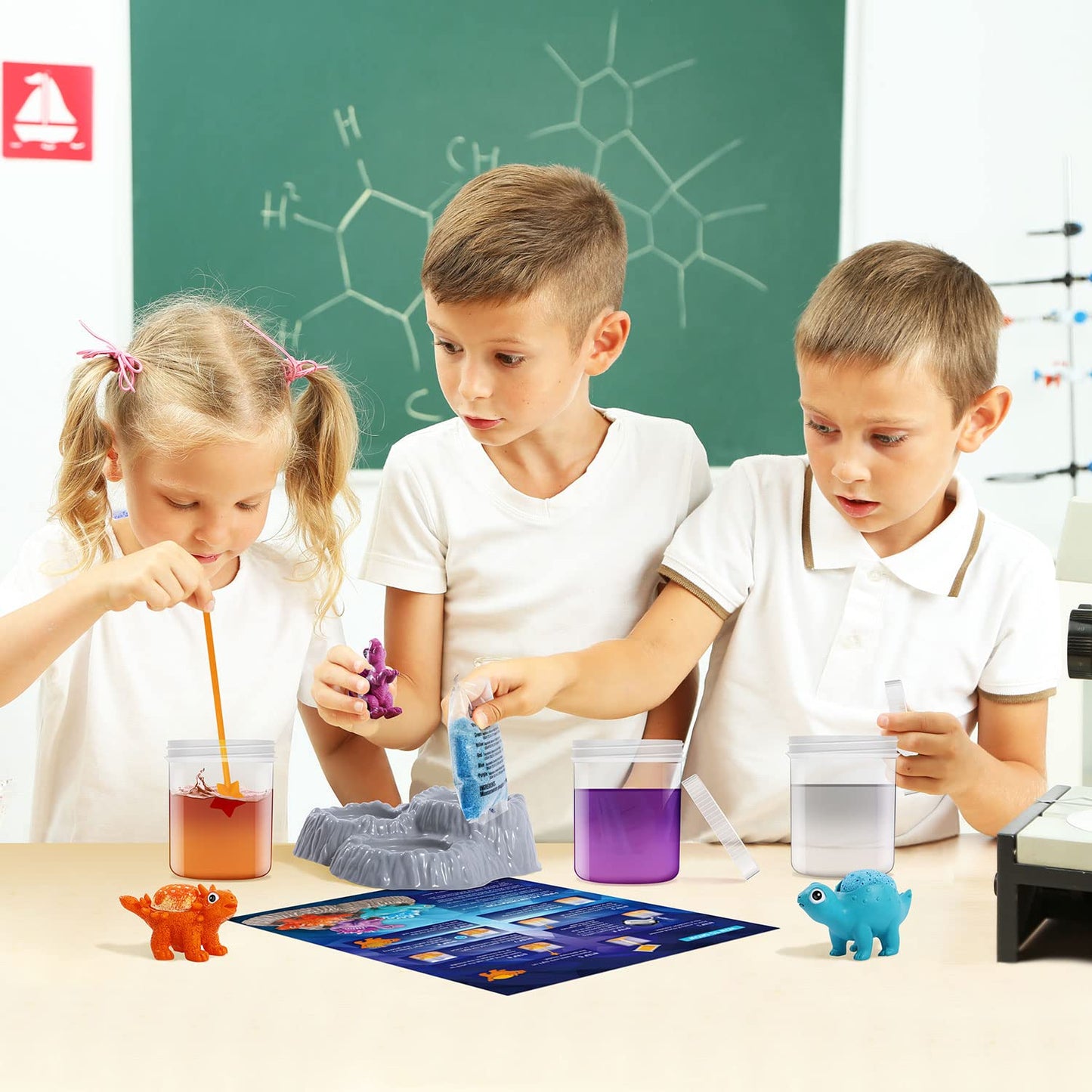 Xxtoys Crystal Growing Kit For Kids - 3 Vibrant Colored Dinosaurs To Grow - Science Experiments For Kids - Crystal Science Kits