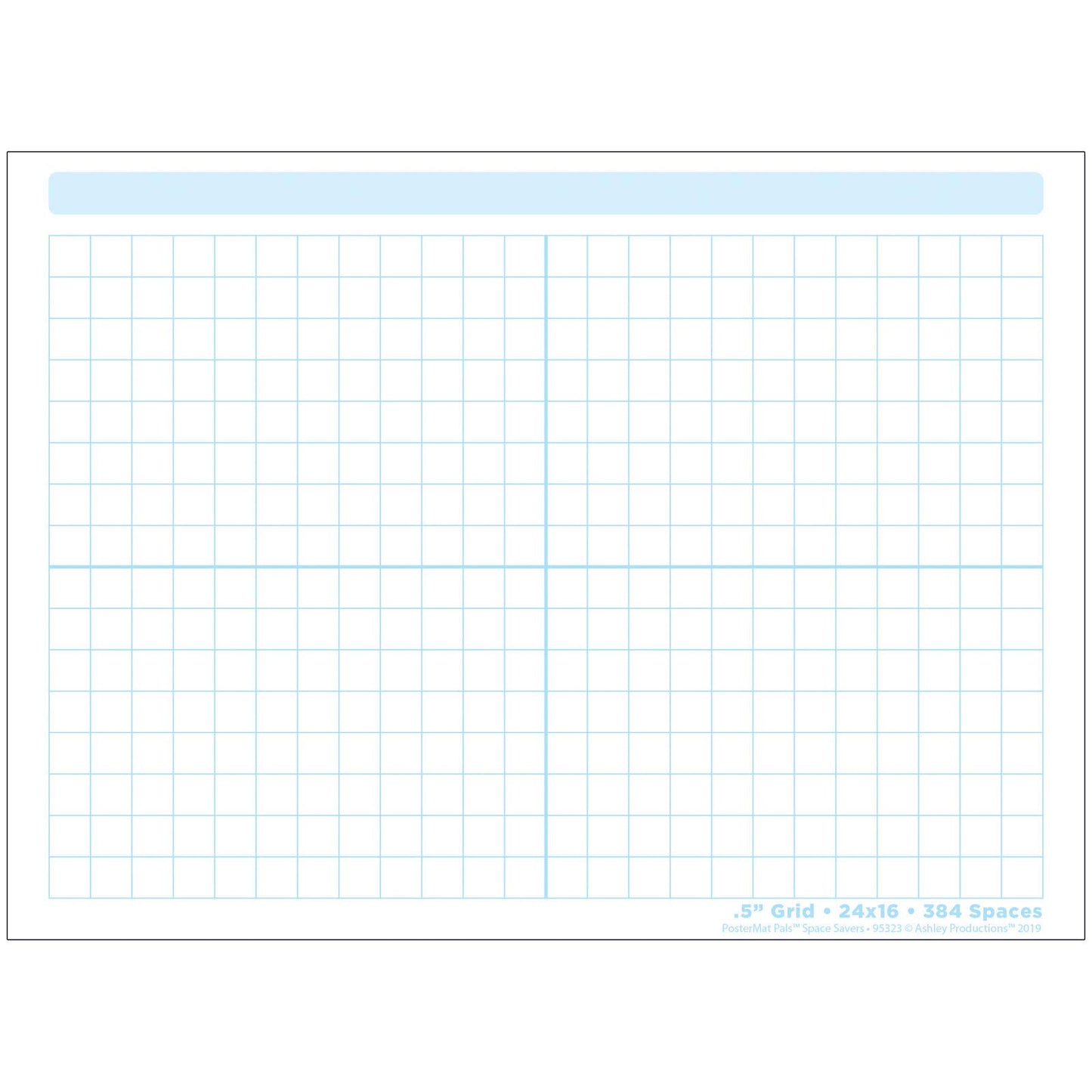 Ashley Productions Smart Poly Single Sided Postermat Pals Space Savers, 1/2'' Grid Blocks, 468 Blocks, 13'' X 9.5''
