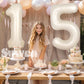 Suwen 40 Inch Cream White Large 15 Number Balloons Big Foil Helium Number Balloons 0-9 Jumbo Happy 15Th Mylar Birthday Party Dec