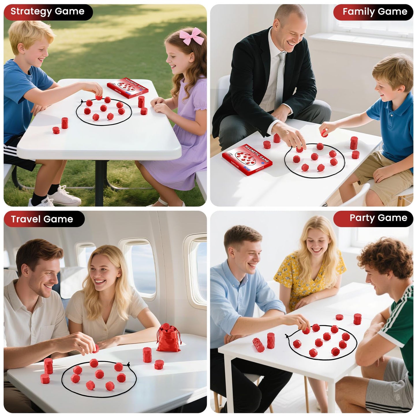 LULQZ Magnetic Chess Game, Compact Strategy Board Game for Kids & Adults, Durable Plastic, Ideal Family Fun