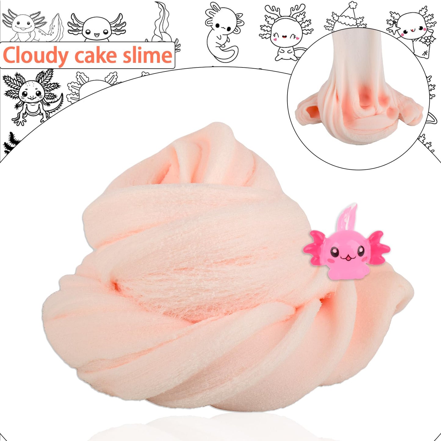 Axolotl Cloud Slime  enhanced DIY Scented Slime for Boys Girls  Party Favors for Kids 8-12  Girls Toys 4-8 Years Old  Slimes Kit for Kids Ages 8-12  Relief Fidget Toy  Sensory Toy