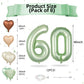 Biapian 40 Inch Sage Green Number 60 Balloons, Large Foil Number 6 & 0 Balloons With 18'' Olive Green Heart Balloon For 60Th Yea