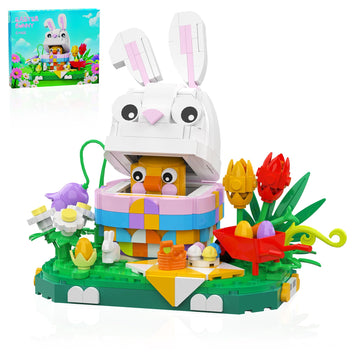 Nubee Easter Bunny Chick Building Sets, Cute Rabbit Easter Basket Stuffers Toy Gift For Teens Kids Boys And Girls Age 6+(400Pcs)