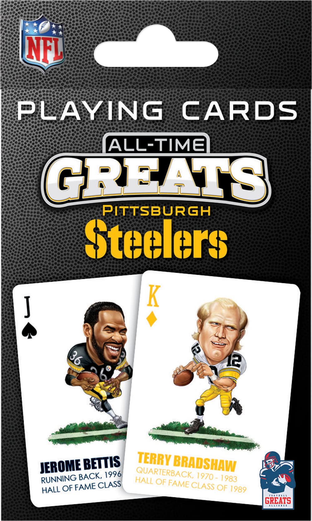 MasterPieces Pittsburgh Steelers All-Time Greats Playing Cards - Officially Licensed Card Deck for Adults, Kids - Team Color, Model PIS3300