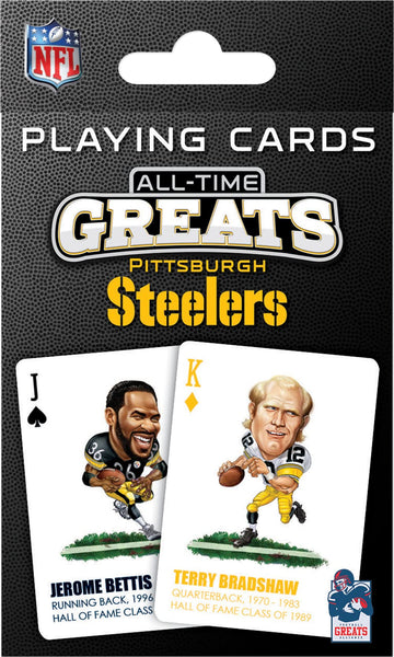 MasterPieces Pittsburgh Steelers All-Time Greats Playing Cards - Officially Licensed Card Deck for Adults, Kids - Team Color, Model PIS3300
