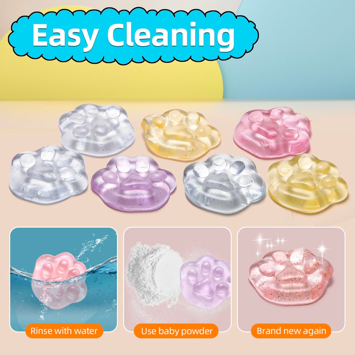 40Pcs Mini Squishies Squishy Toy Cat Party Favors For Kids, Cat'S Paw Mochi Squishy Toys Kawaii Stress Reliever Anxiety Toys For Boys Girls, Pinata Fillers, Goodie Bag Stuffers For Toddlers Adults