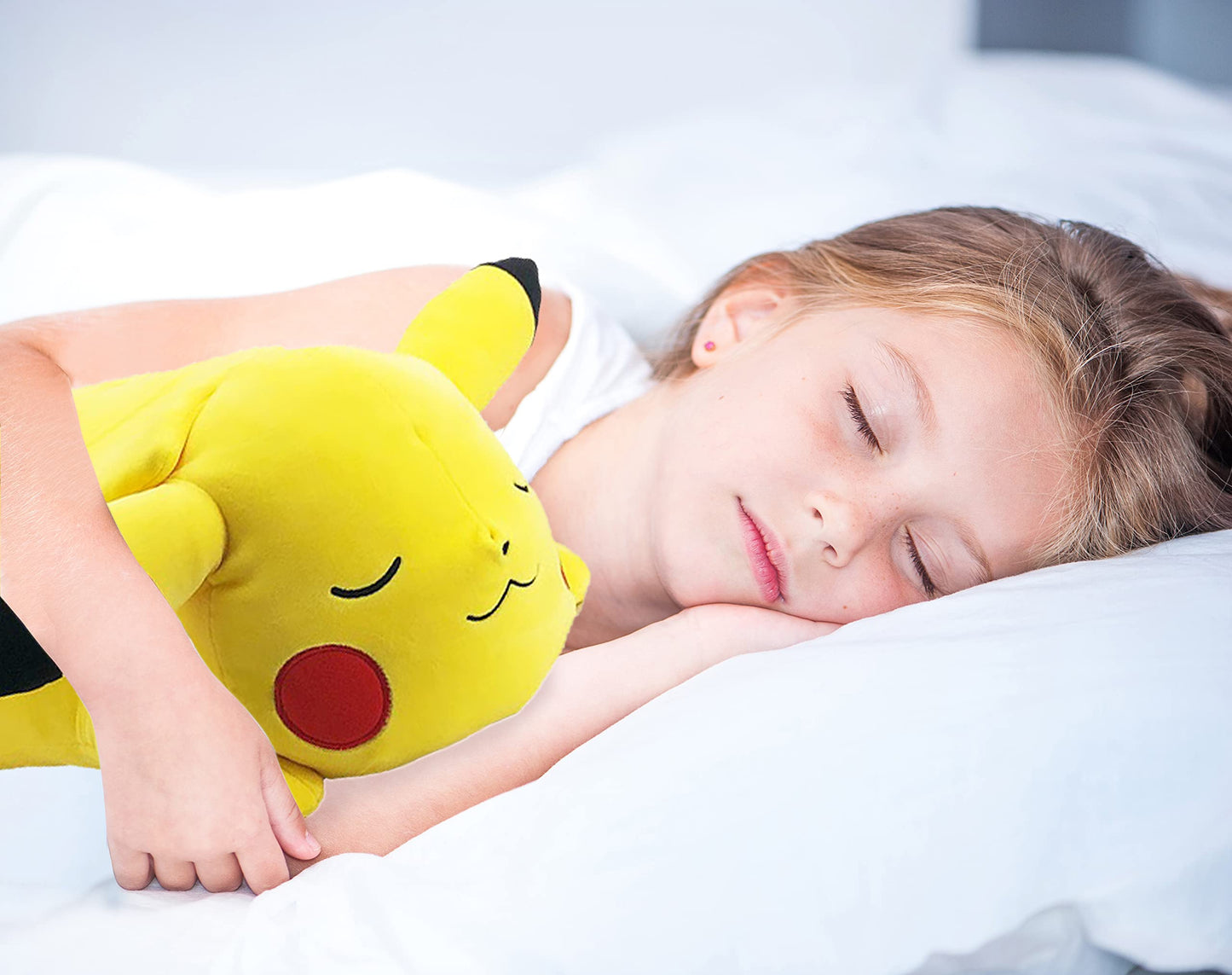 Pokemon Plush Sleeping Pikachu - 18" Cuddly Toy for Travel & Play - Soft Plush Material, Perfect for Nap Time, Model PKW2527