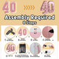 Imprsv 3Ft Rose-Gold 40Th-Birthday Decorations Numbers: 40Th Birthday Party Anniversary Decorations Large Light Up Numbers 40 Fo