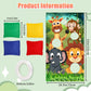 Jeffbaubl Animals Toss Game Banner with 8 Bean Bags, Satin Material, Jungle Theme Outdoor Yard Game