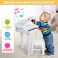 Love&Mini Piano Toy Keyboard White 31 Keys For Age 2+ Year Old Girls Boys Birthday Gifts, Kids Keyboard Toy Instruments White Piano With Microphone And Stool