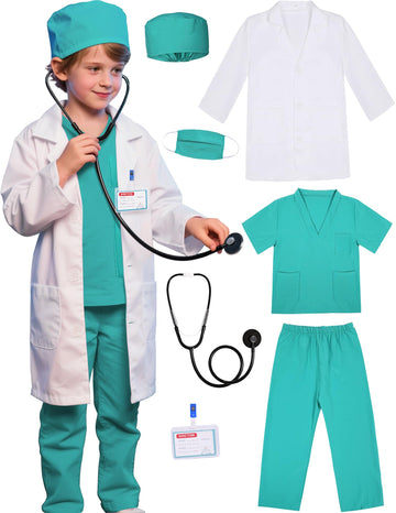 Gortykor Kids Doctor Costume Doctor Lab Coat For Boys Girls 3-10 Halloween Career Day Dress Up(4-5 Years)