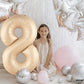 Katchon, Huge Caramel Number 8 Balloon - 40 Inch | Number 8 Balloons For Retro Party Decor | Eight Balloon Number | Neutral Party Decorations | Big 8 Balloon Number, 8Th Birthday Decorations For Girls