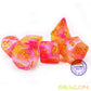 Bescon Magical Stone Dice Set Series, 7pcs Polyhedral RPG Dice Set RoseQuartz, Brick Box Packing