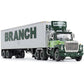 Ford Lt-9000 Day Cab With Vintage 40' Dry Goods Tandem-Axle Trailer Green ''Branch Motor Express'' 1/64 Diecast Model By Dcp/Fir