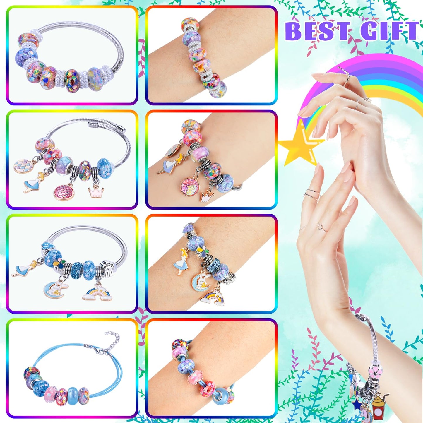 Aipridy Charm Bracelet Making Kit,Diy Craft For Girls, Unicorn Mermaid Crafts Gifts Set For Arts And Crafts For Girls Teens Ages