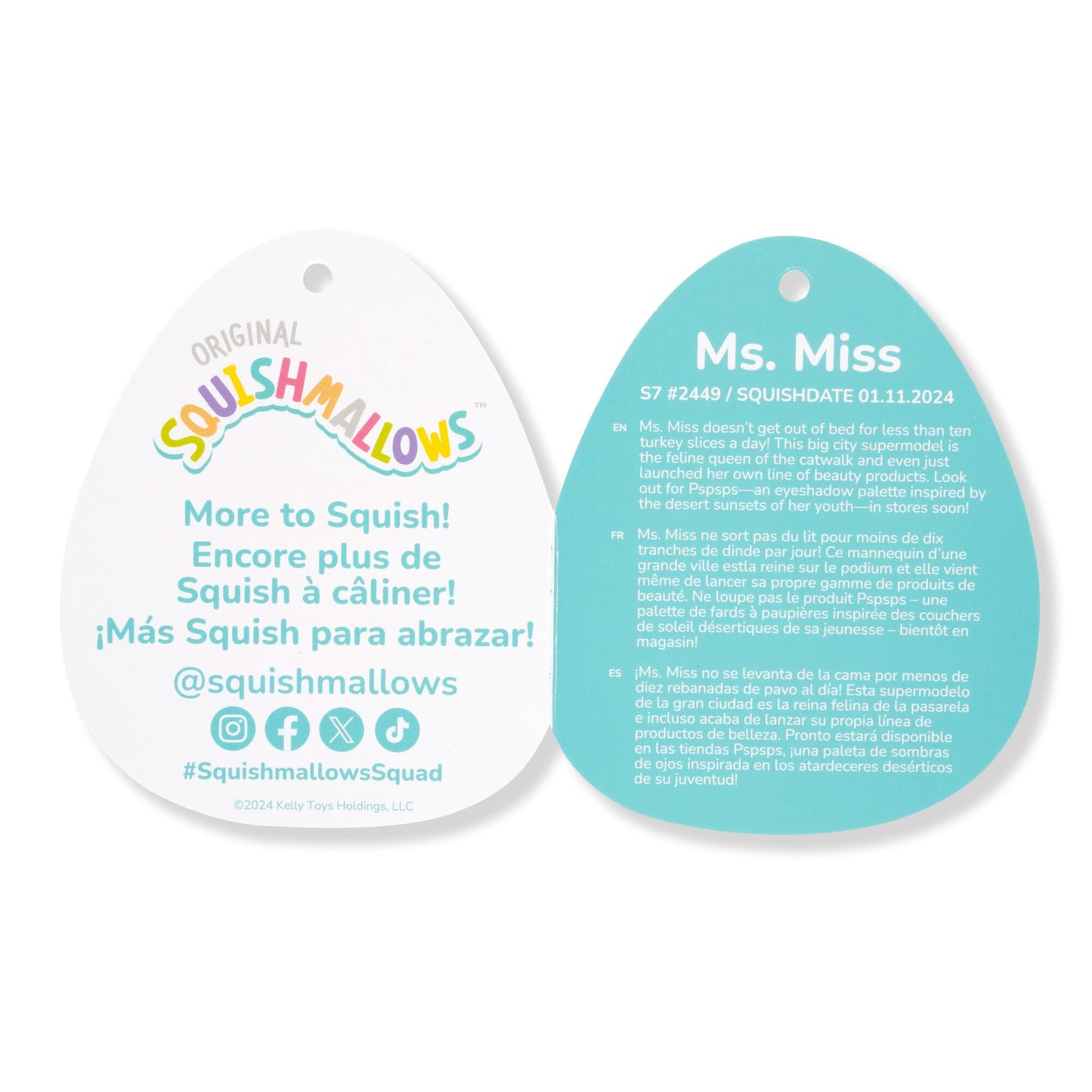 Squishmallows Original 8-Inch Ms. Miss Green Cactus Cat - Official Jazwares Plush (Little)