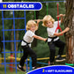 2X65Ft Ninja Warrior Obstacle Course For Kids With 12 Obstacle Course Accessories-Swings, Monkey Bars, Arm Trainers And More, Su