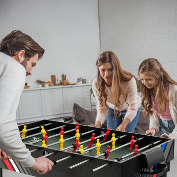 Gymax 49'' Multi Game Table, 4 In 1 Game Table With Foosball Table, Pool Billiards, Air Hockey & Table Tennis, Complete Combinat