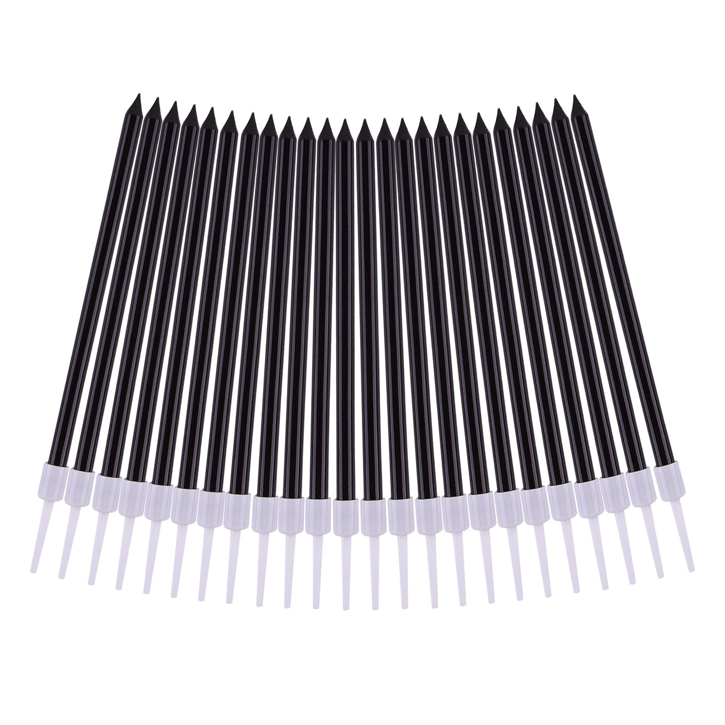 CAKE CODE 24-Count Black Long Thin Birthday Candles, Cake Candles, Birthday Parties, Wedding Decorations, Party Candles