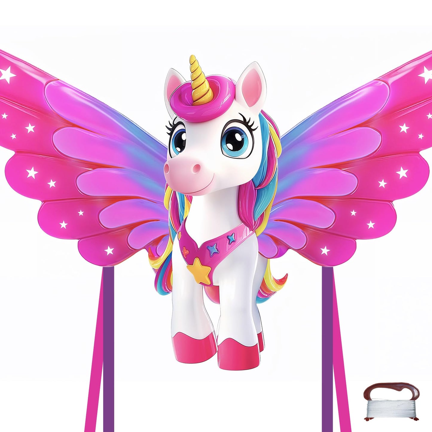 Toy Life 48.4'' Unicorn Kites Easy To Fly For Kids Adults With 328.1 Ft String, Beach Kite Outdoor Game Outside Toys Activity, U