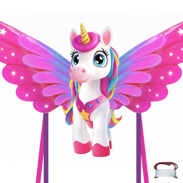 Toy Life 48.4'' Unicorn Kites Easy To Fly For Kids Adults With 328.1 Ft String, Beach Kite Outdoor Game Outside Toys Activity, U