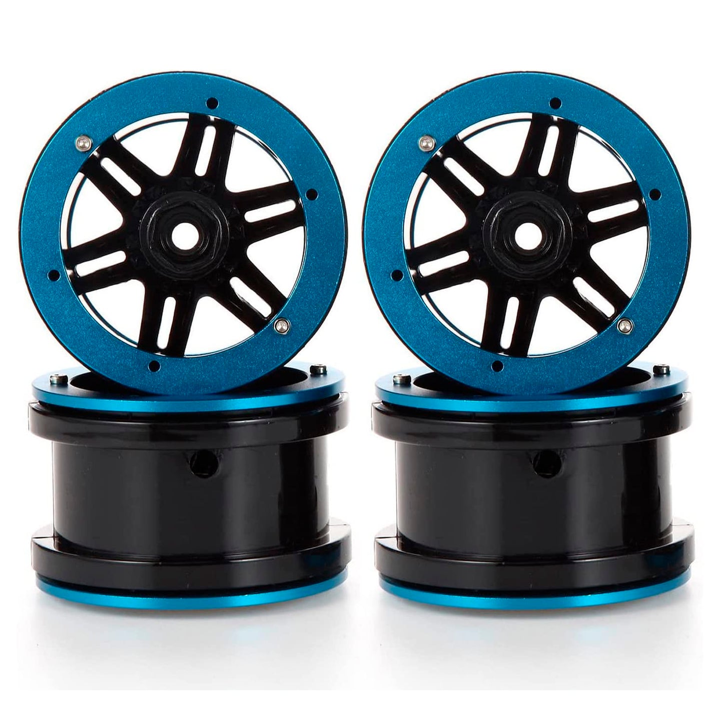 Wonfast 4Pcs Plastic Plating 2.2 Inch Beadlock Wheel Rim Wheel For 1/10 Rc Rock Crawler Car Truck For Tamiya Redcat Axial Trx4 W